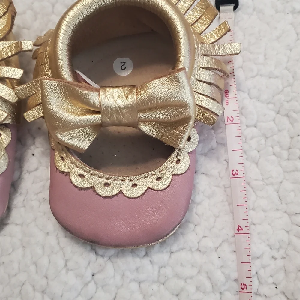 Gold and Pink Kids Shoes
